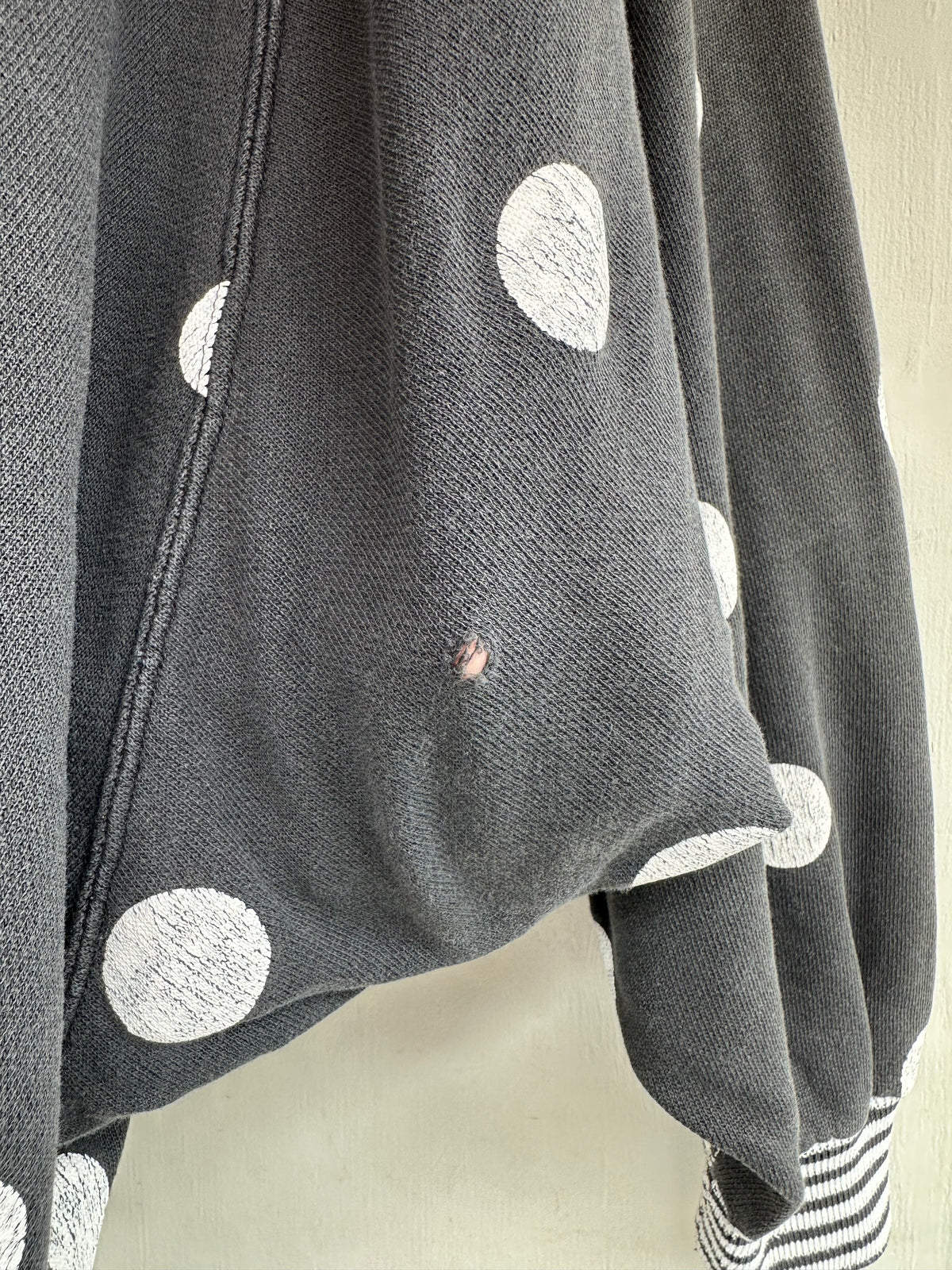 dots stripe dolman sleeve tops