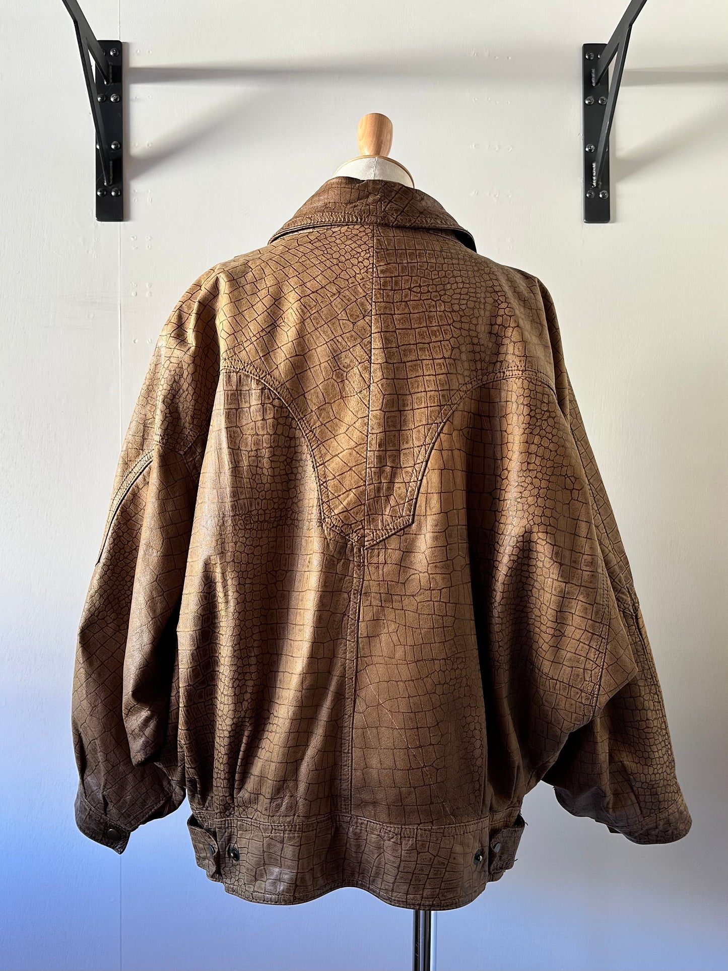 dolman sleeve leather jacket