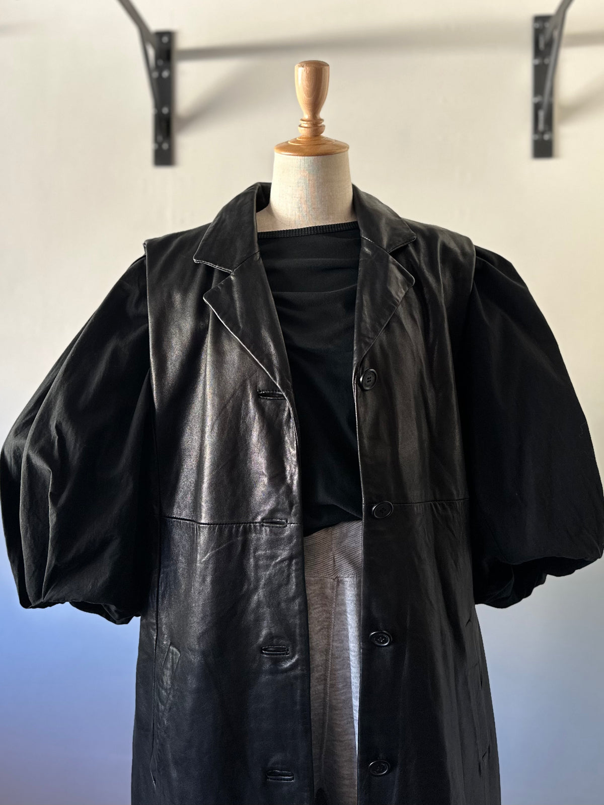 leather long vest