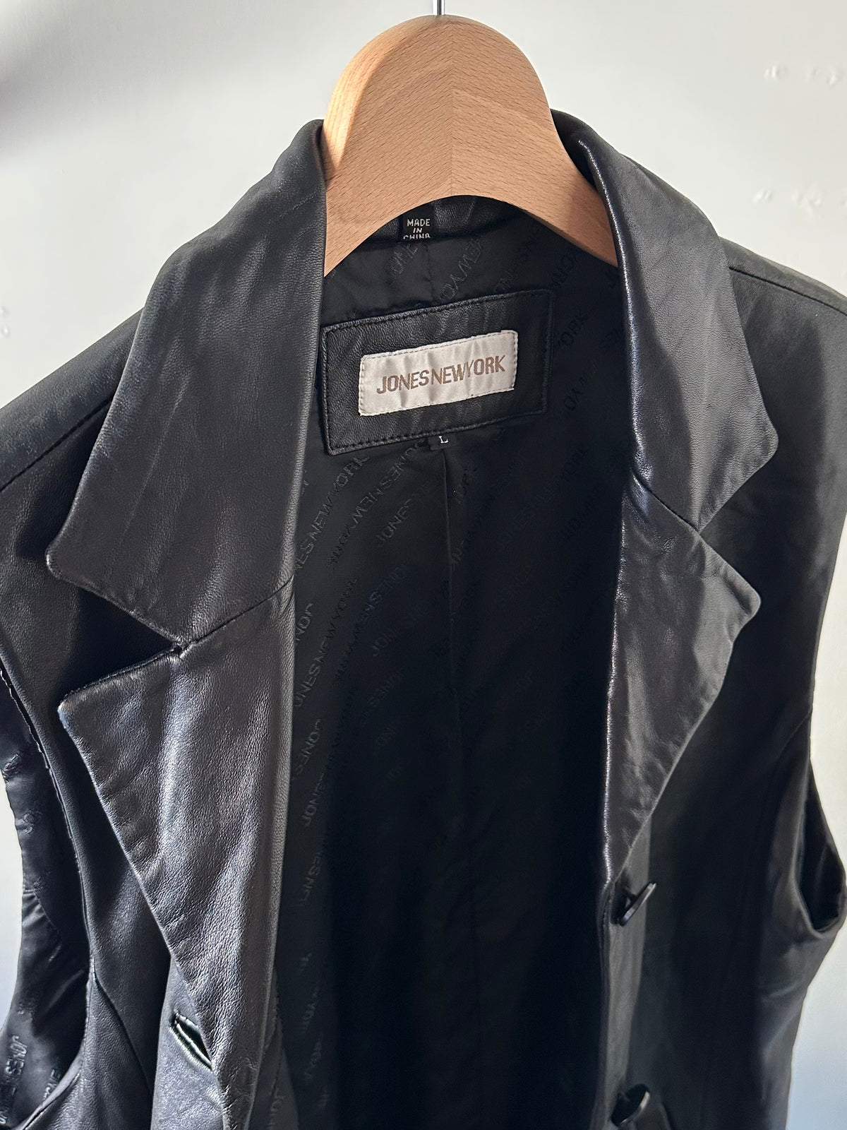 leather long vest