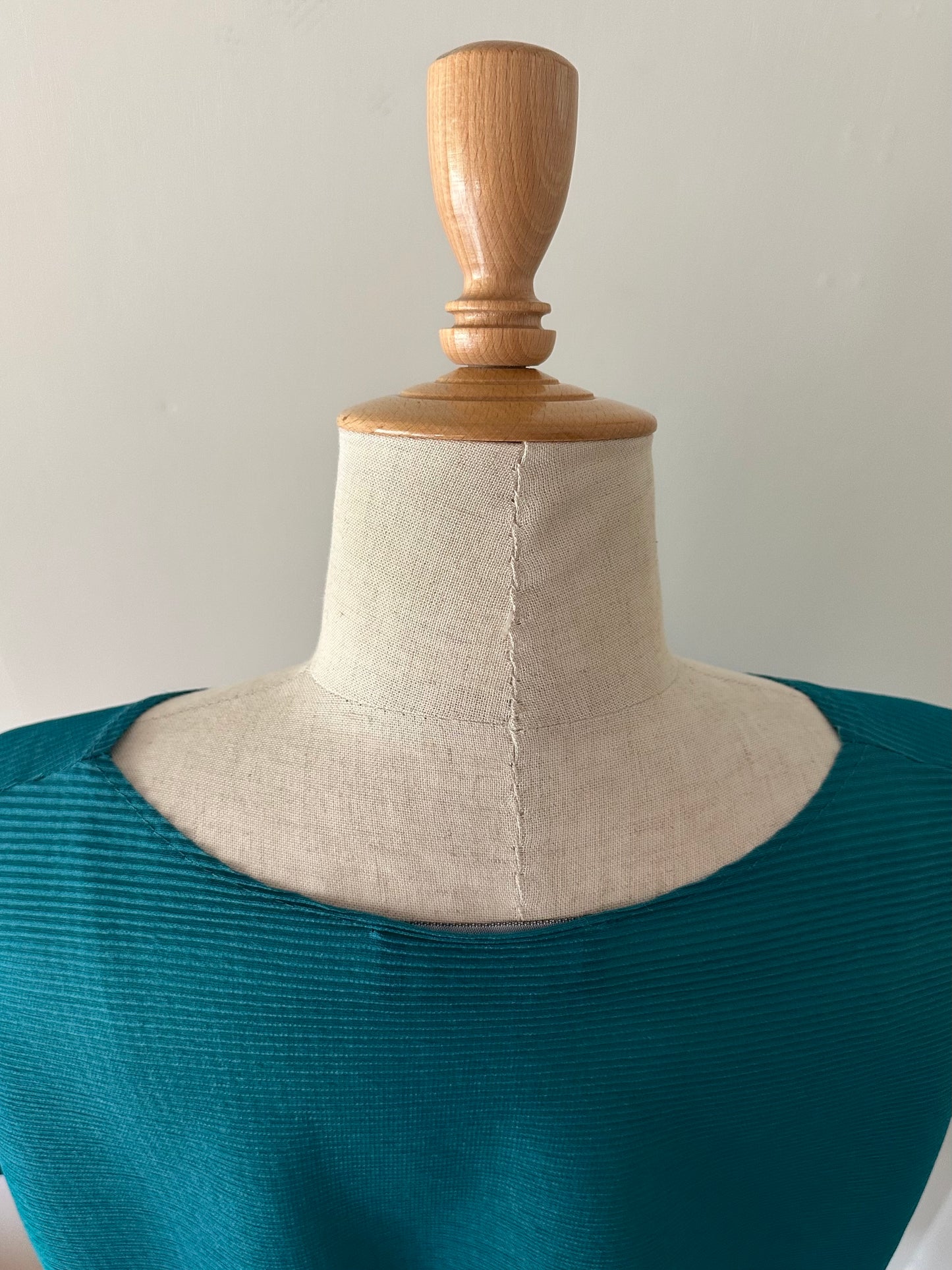 color block pleats dress