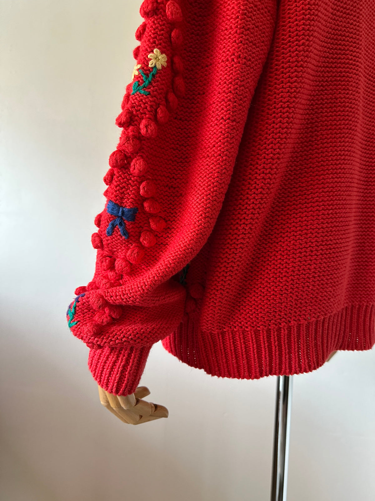 ribbon×flower knit sweater
