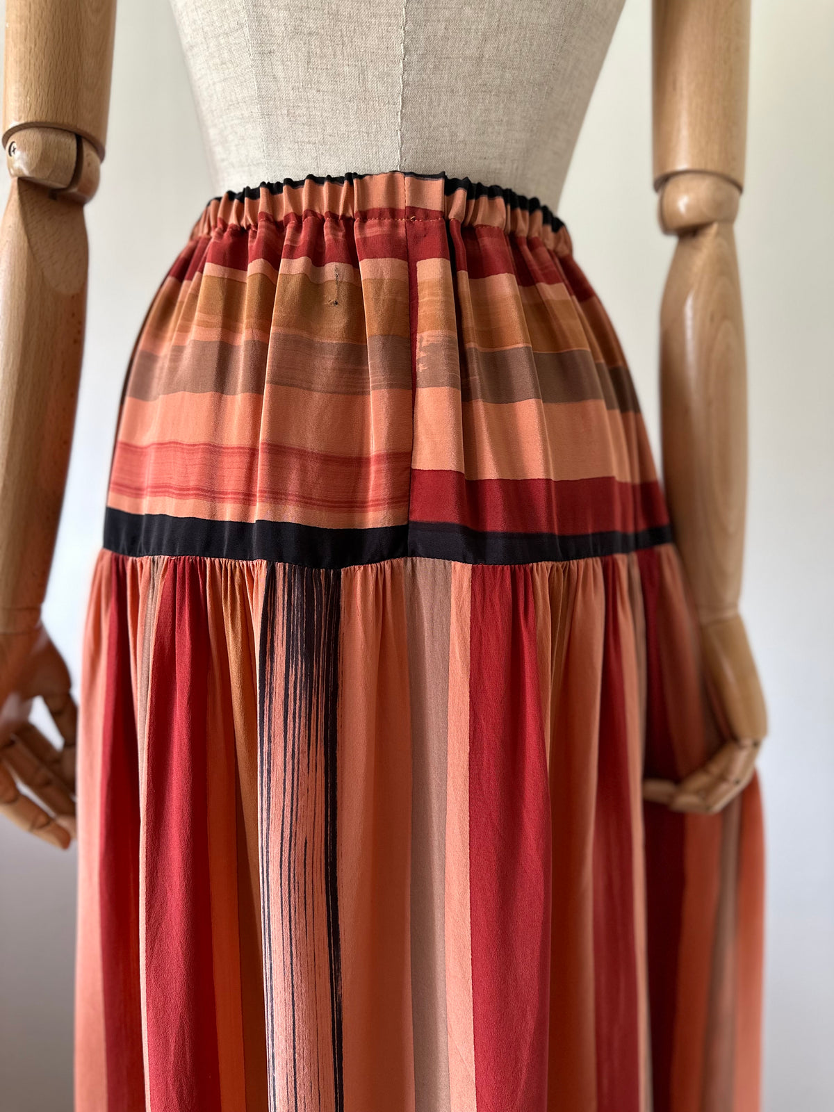 mulch stripe silk skirt