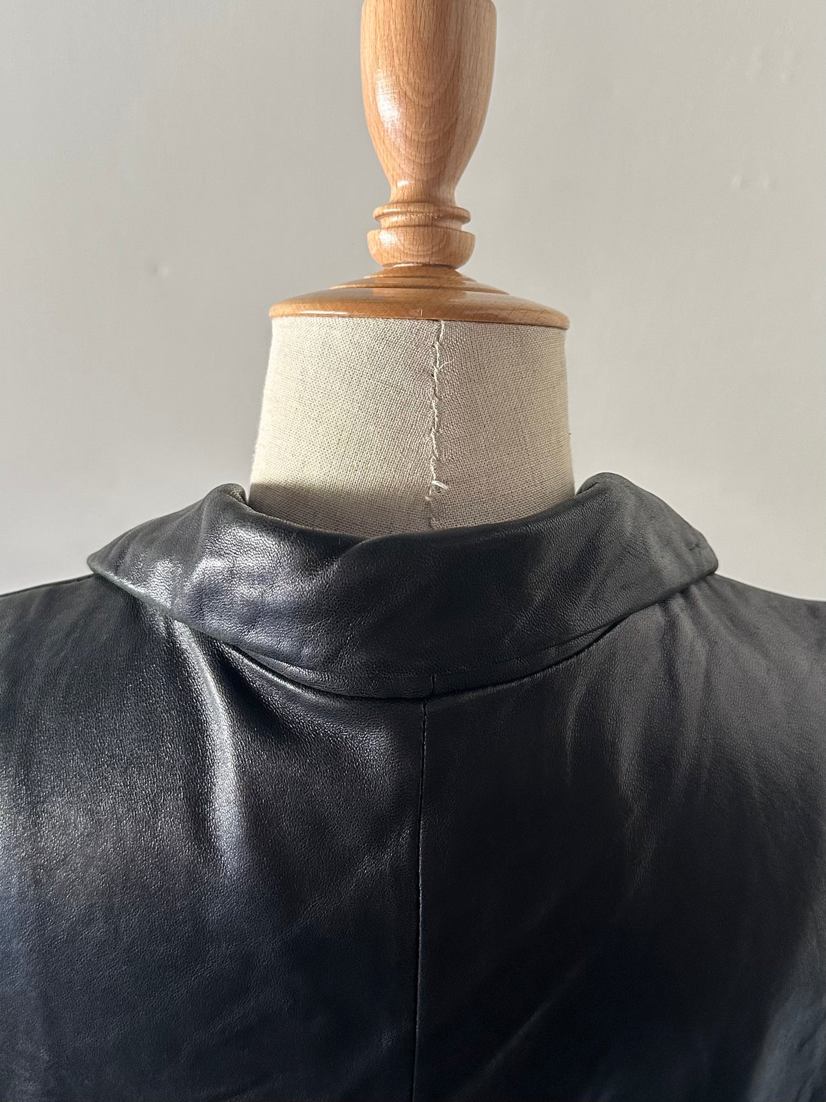 leather long vest
