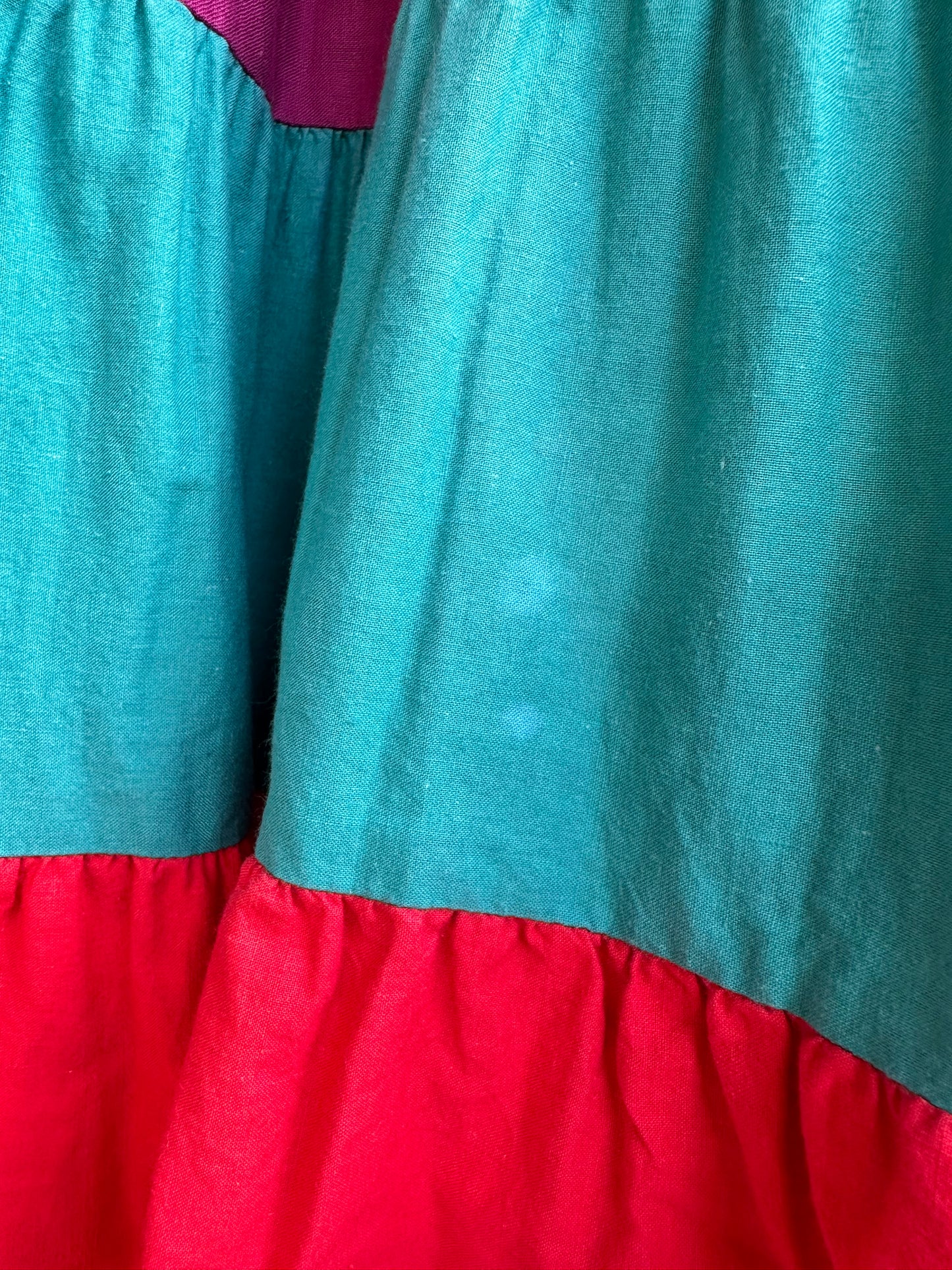 multicolored tiered skirt
