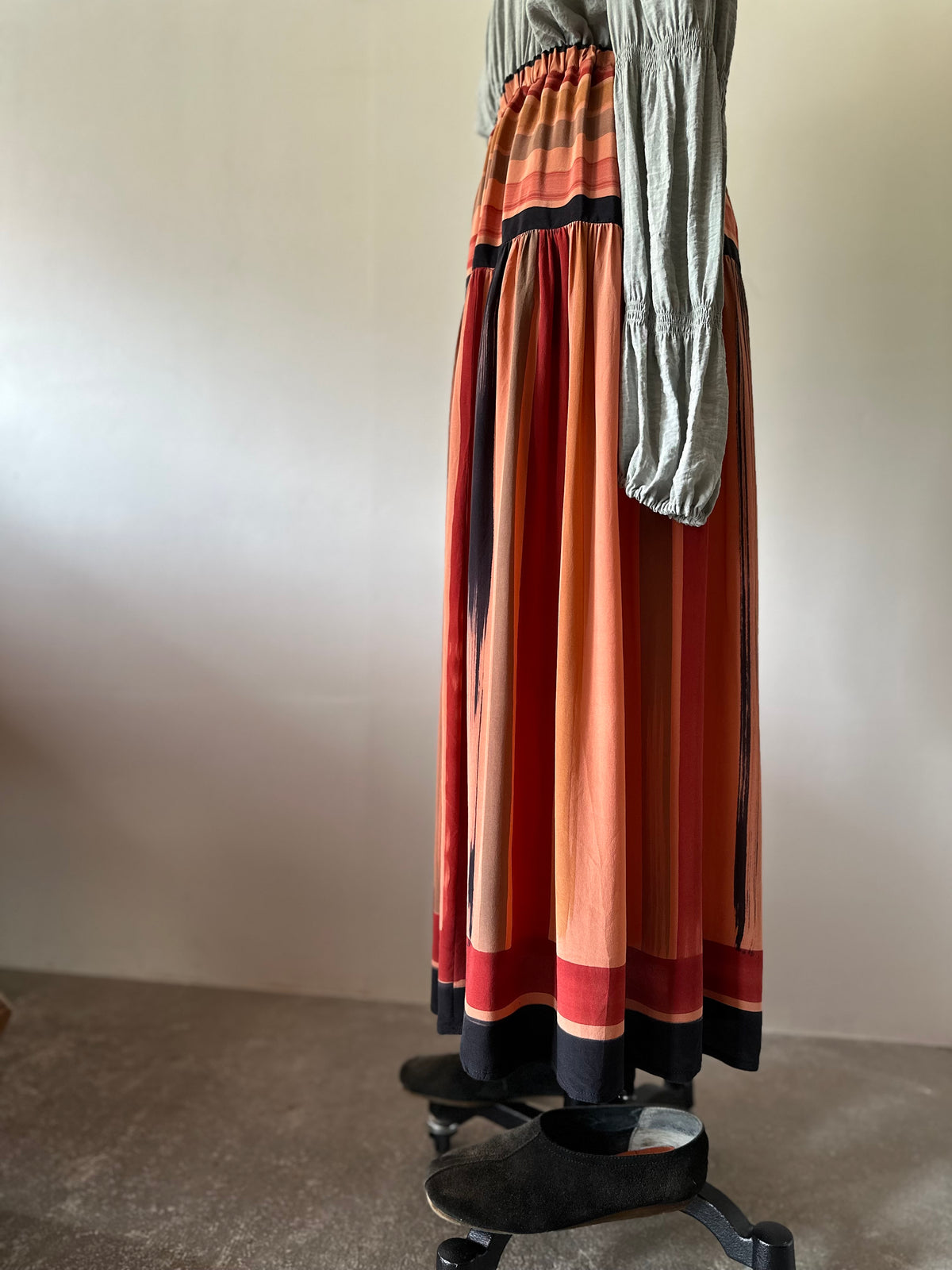 mulch stripe silk skirt