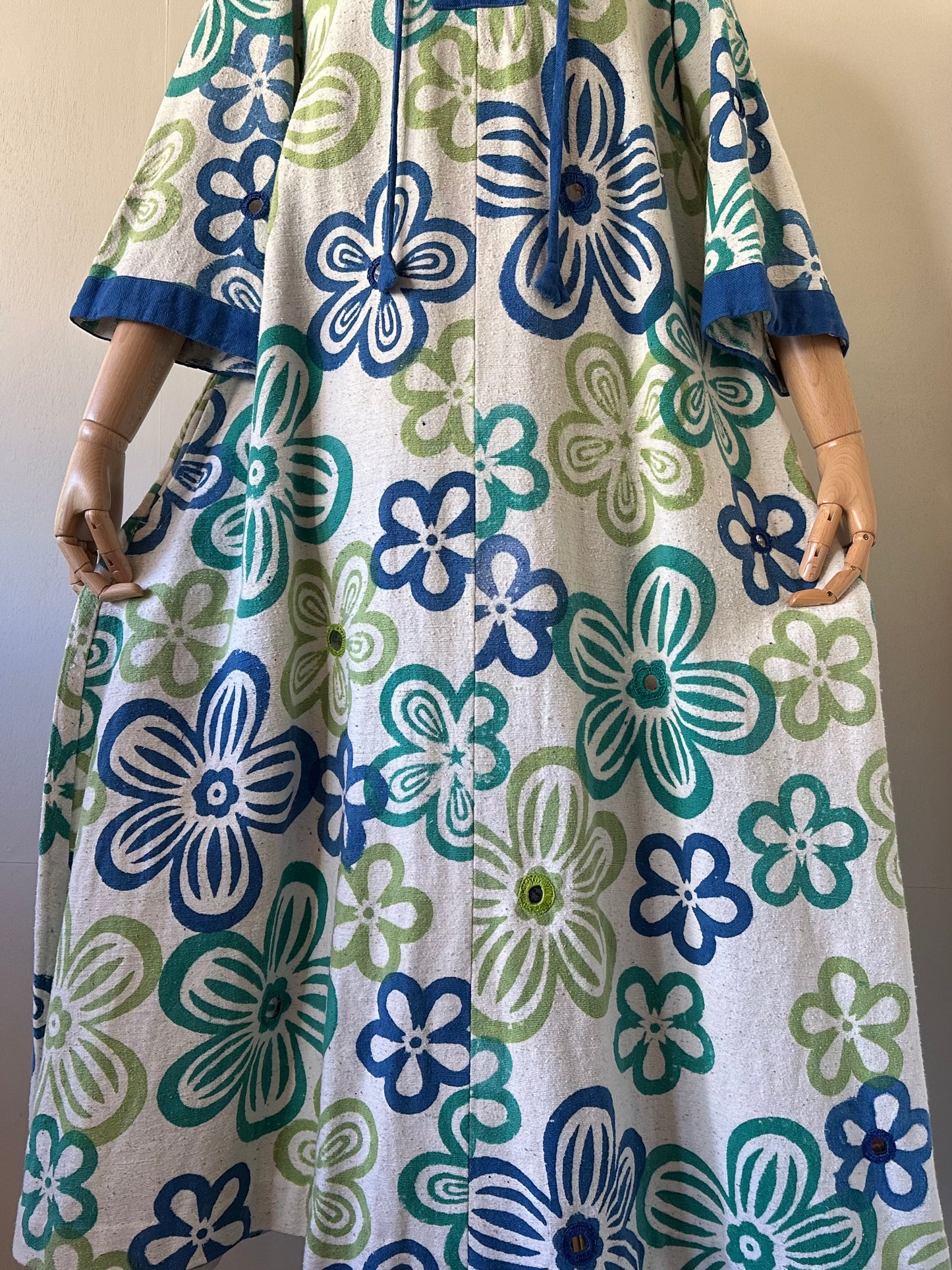 vintage floral mirror work dress