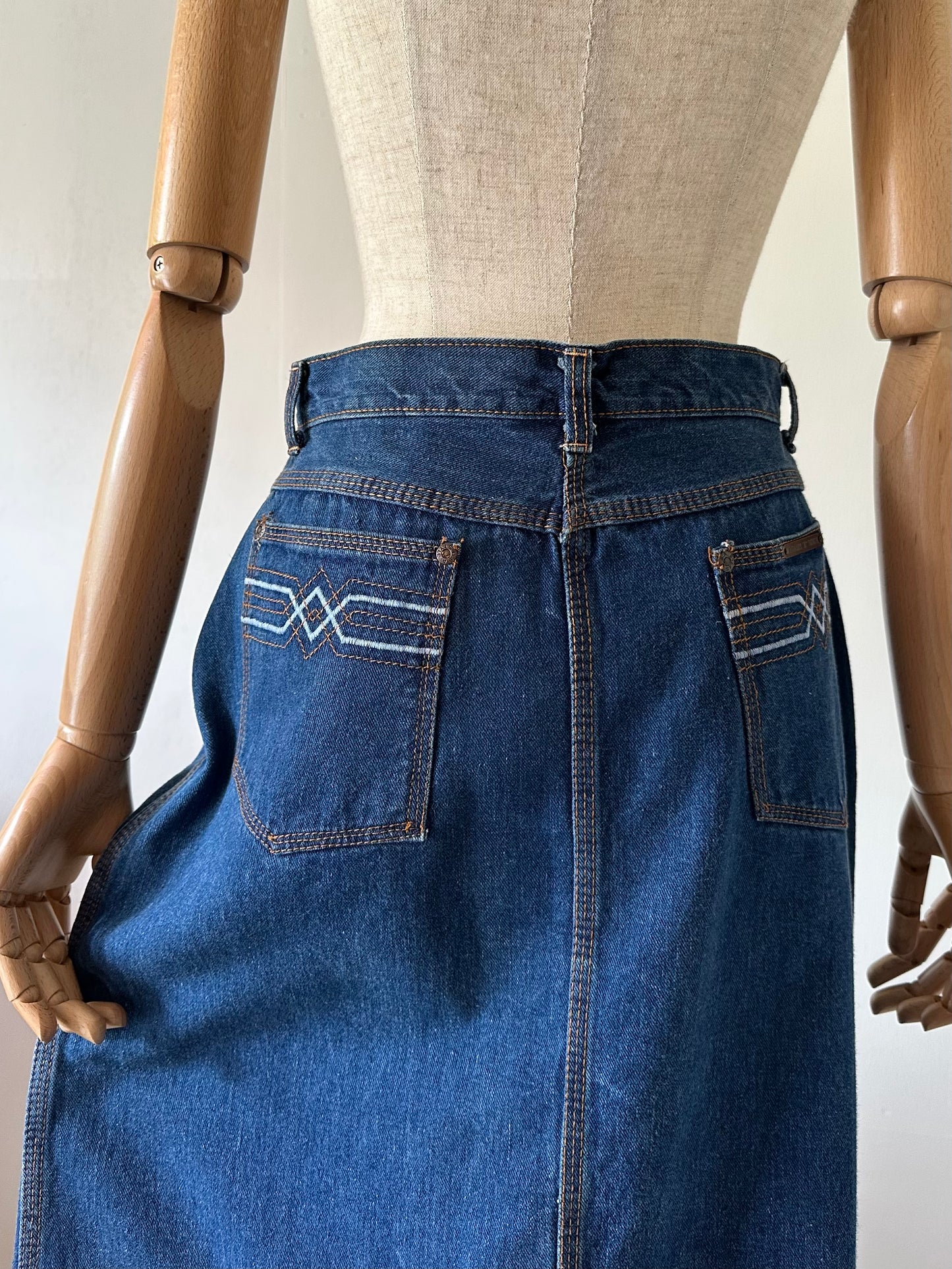 denim slit skirt