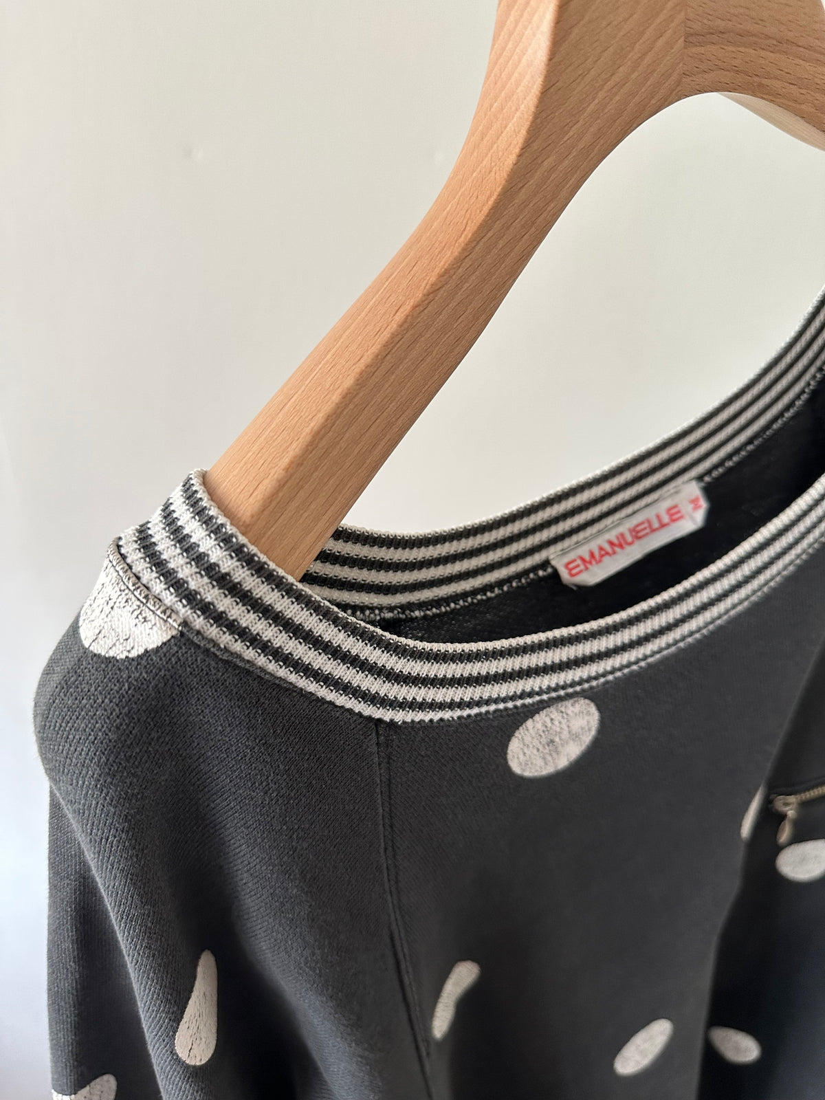 dots stripe dolman sleeve tops