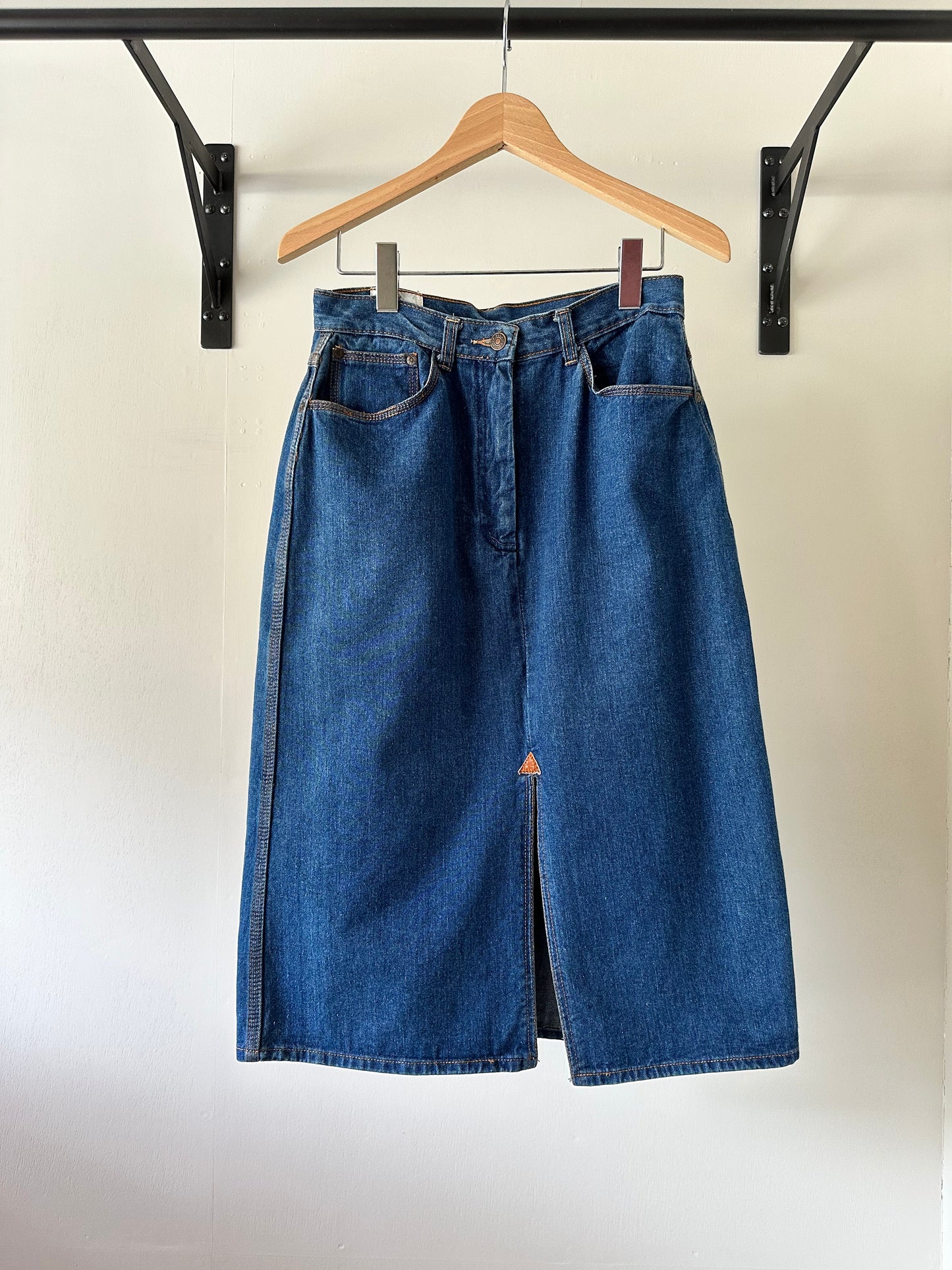 denim slit skirt