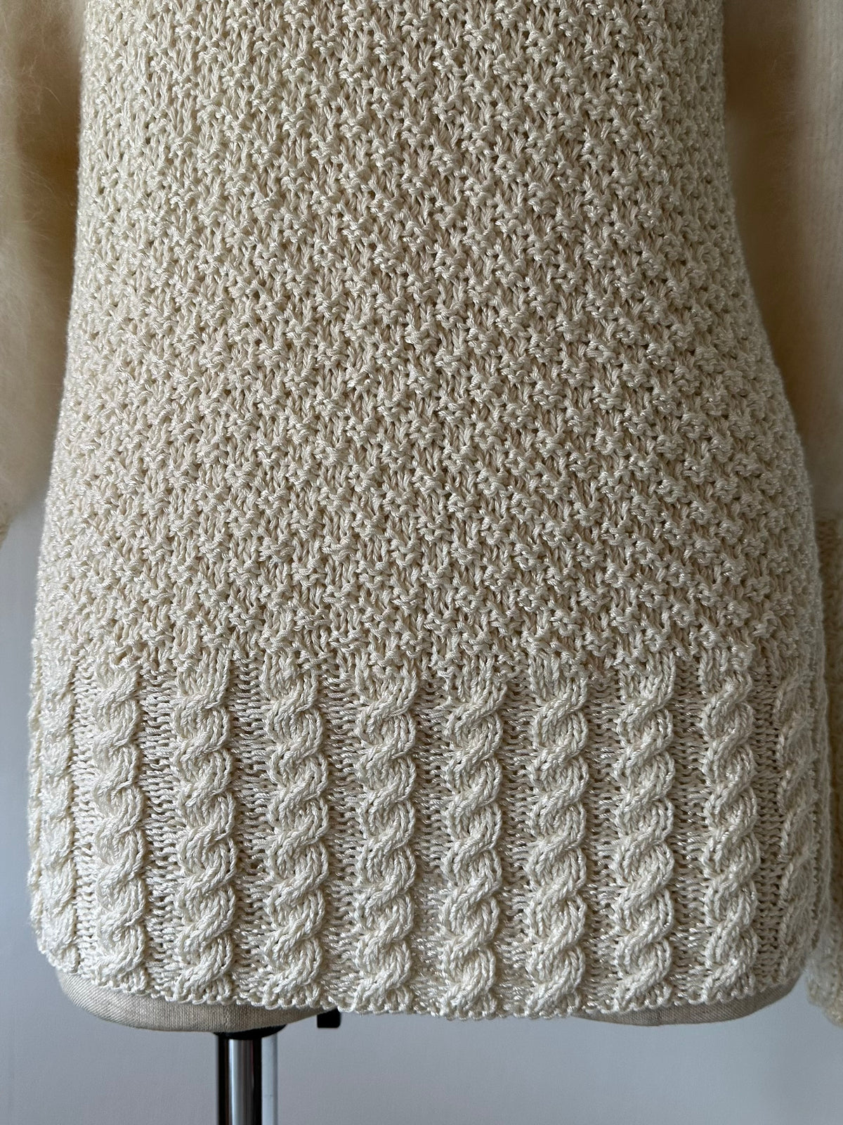 fur sleeve design knit tops