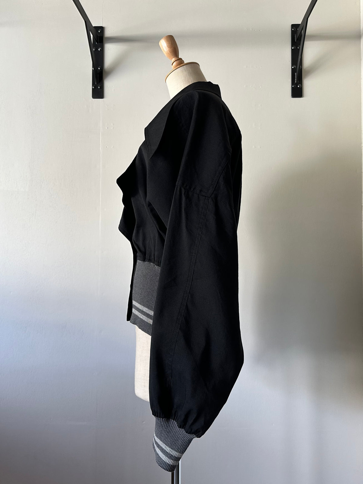cropped rib jacket
