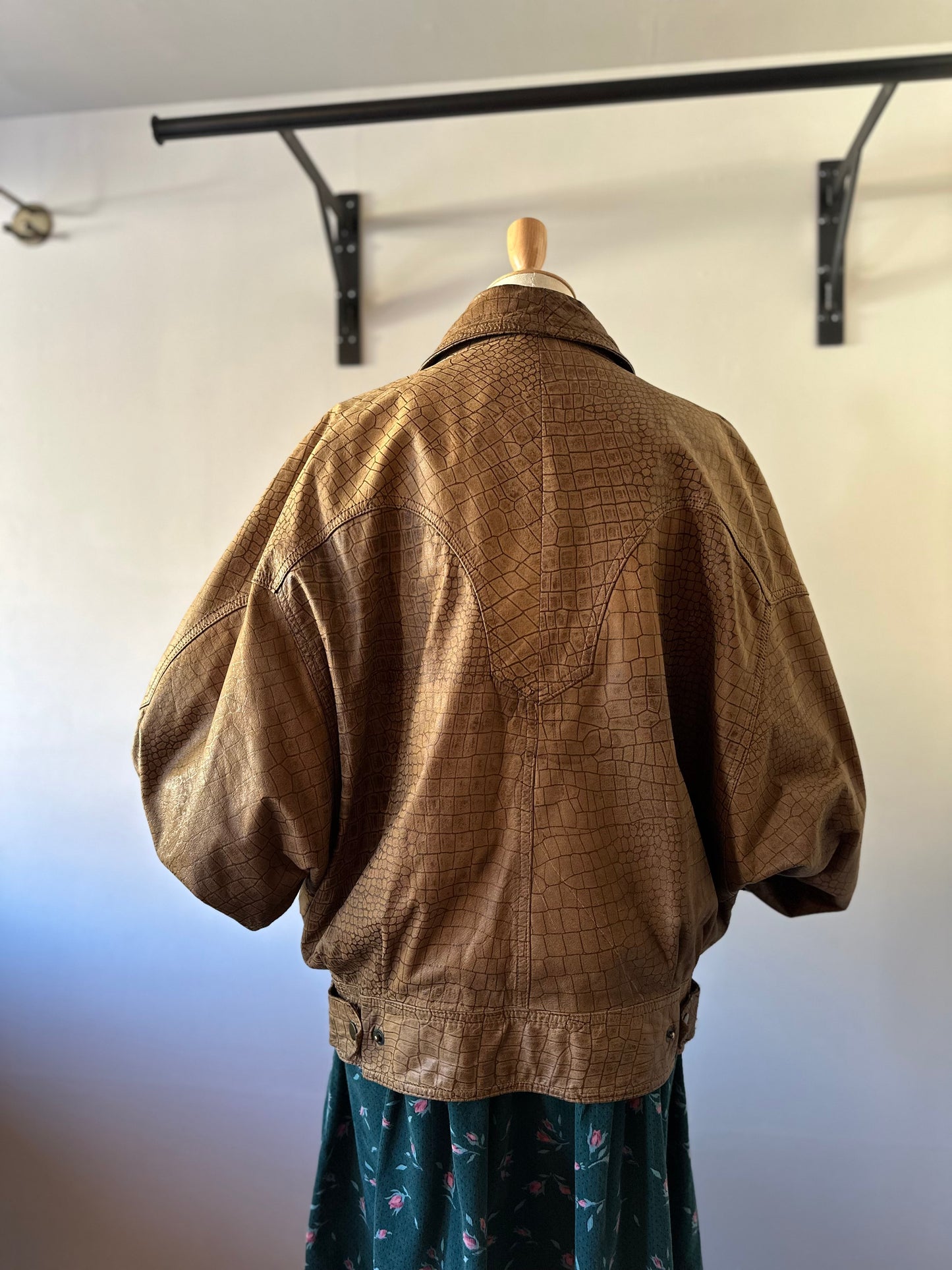 dolman sleeve leather jacket