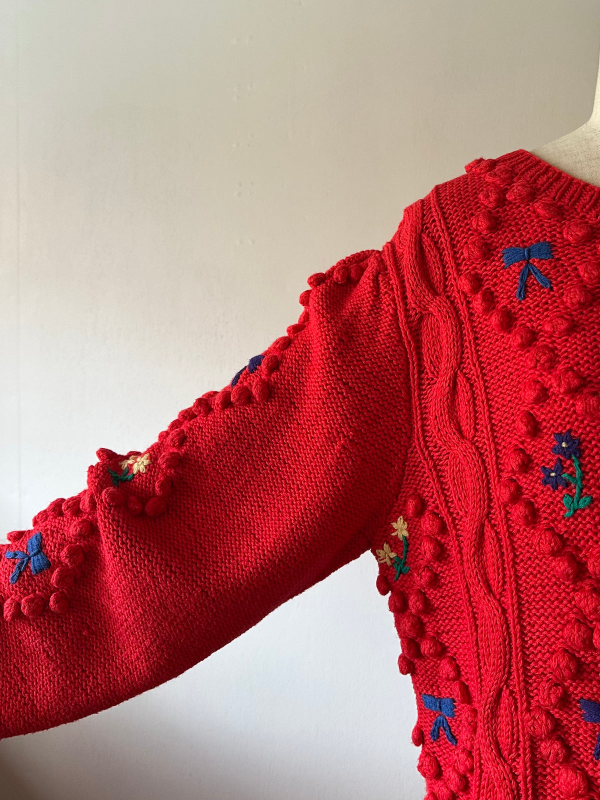ribbon×flower knit sweater