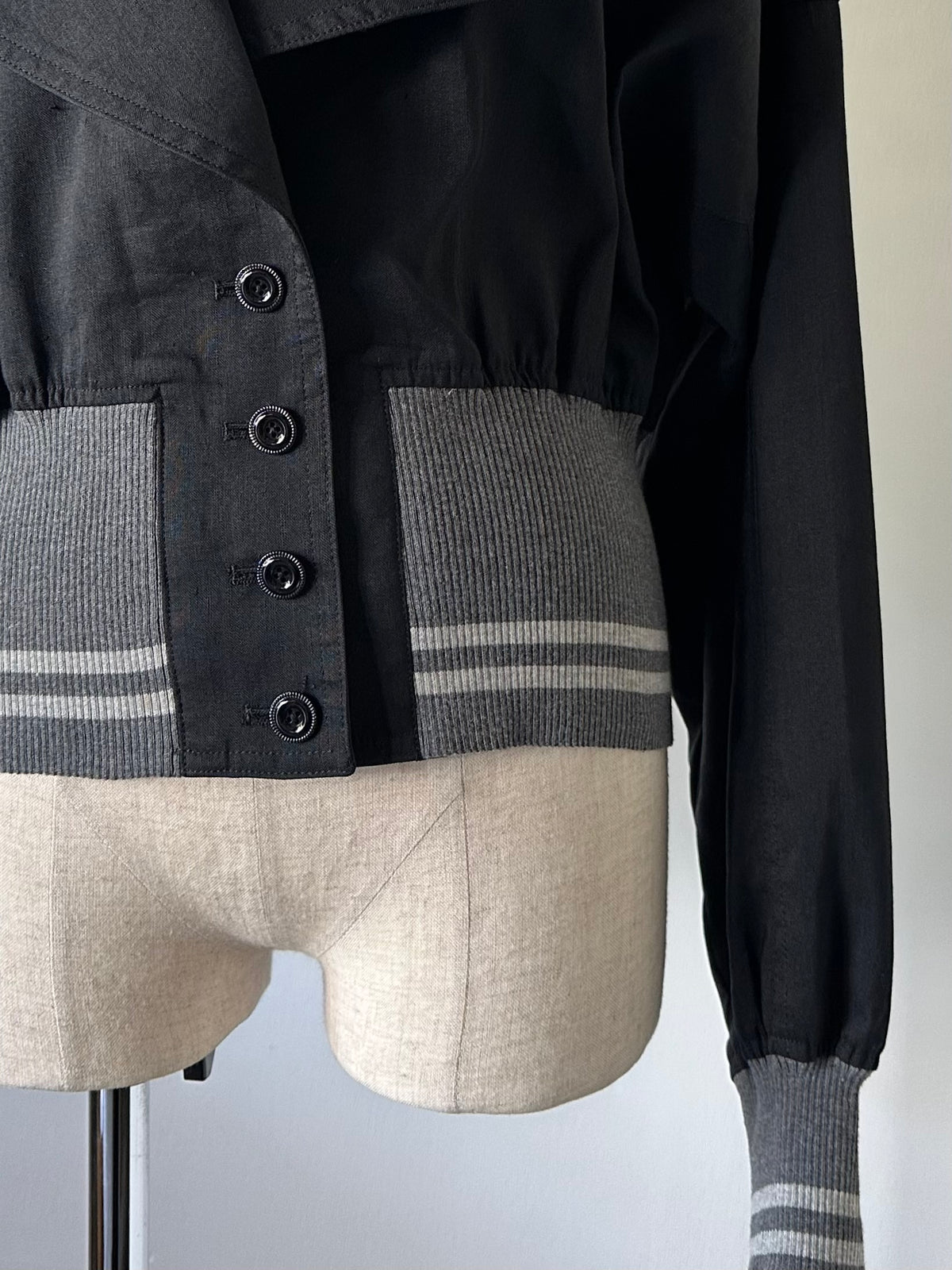 cropped rib jacket