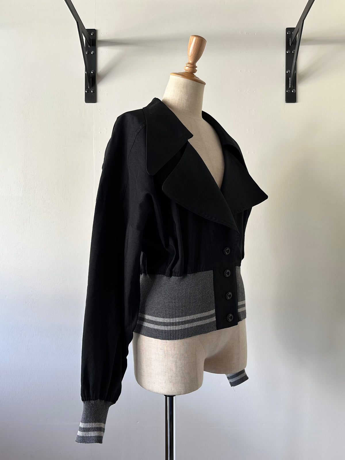 cropped rib jacket