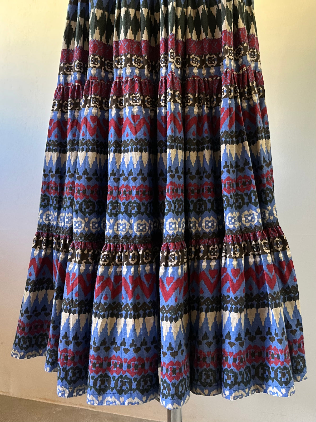 native pattern tiered skirt