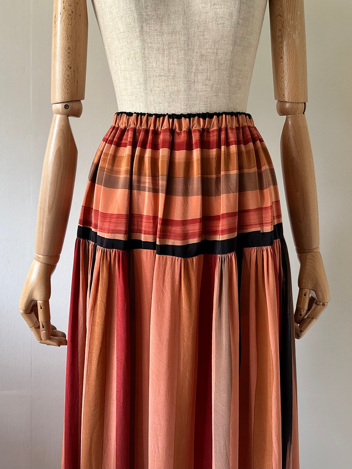 mulch stripe silk skirt