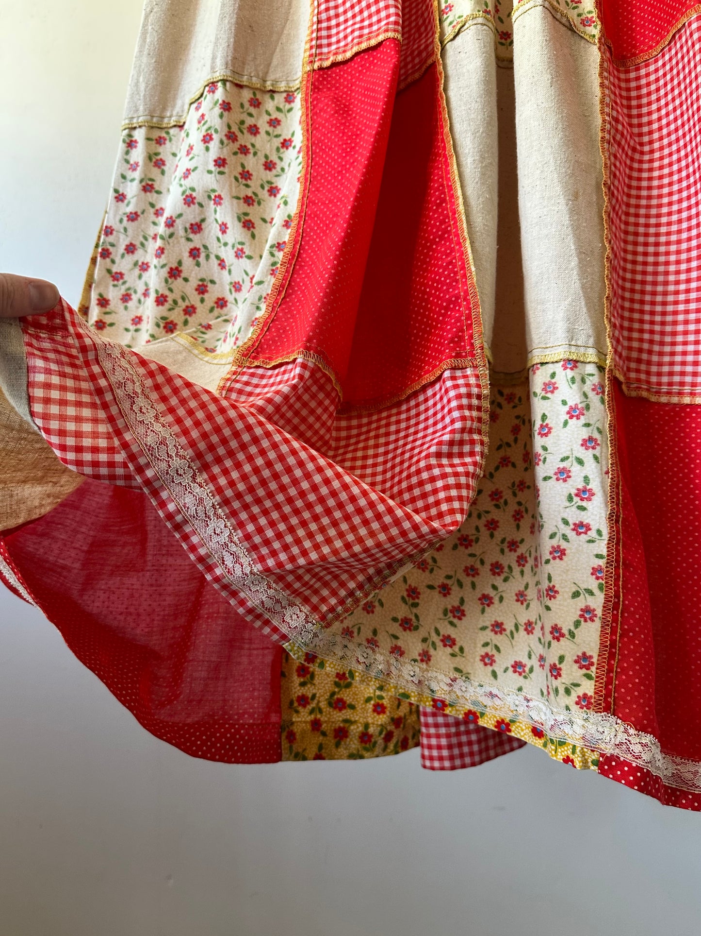 patchwork maxi dress
