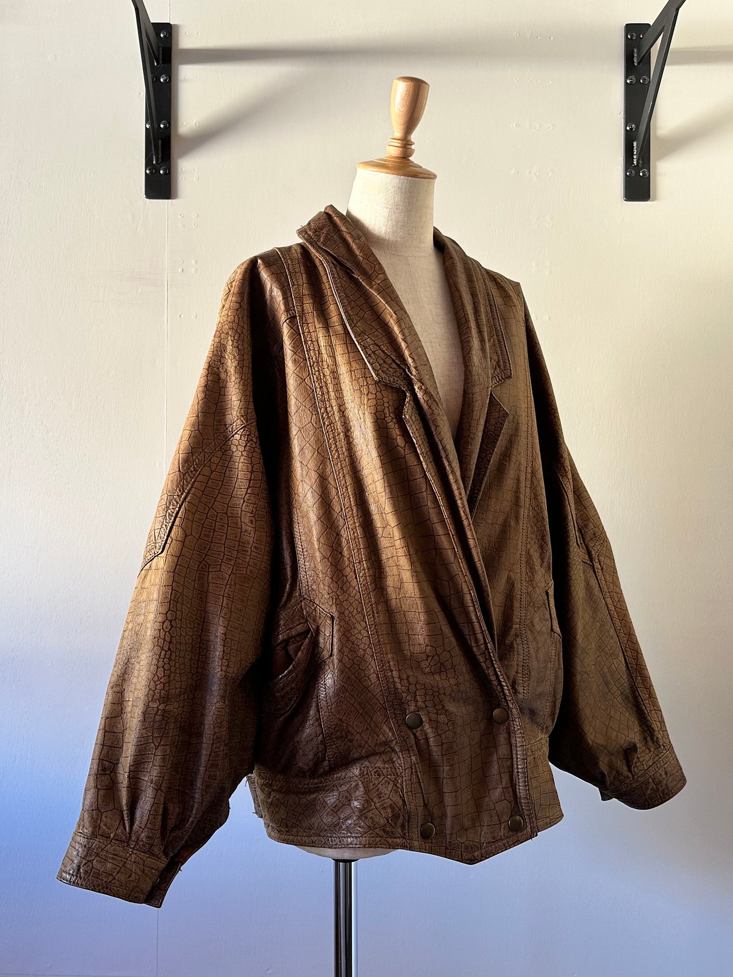 dolman sleeve leather jacket