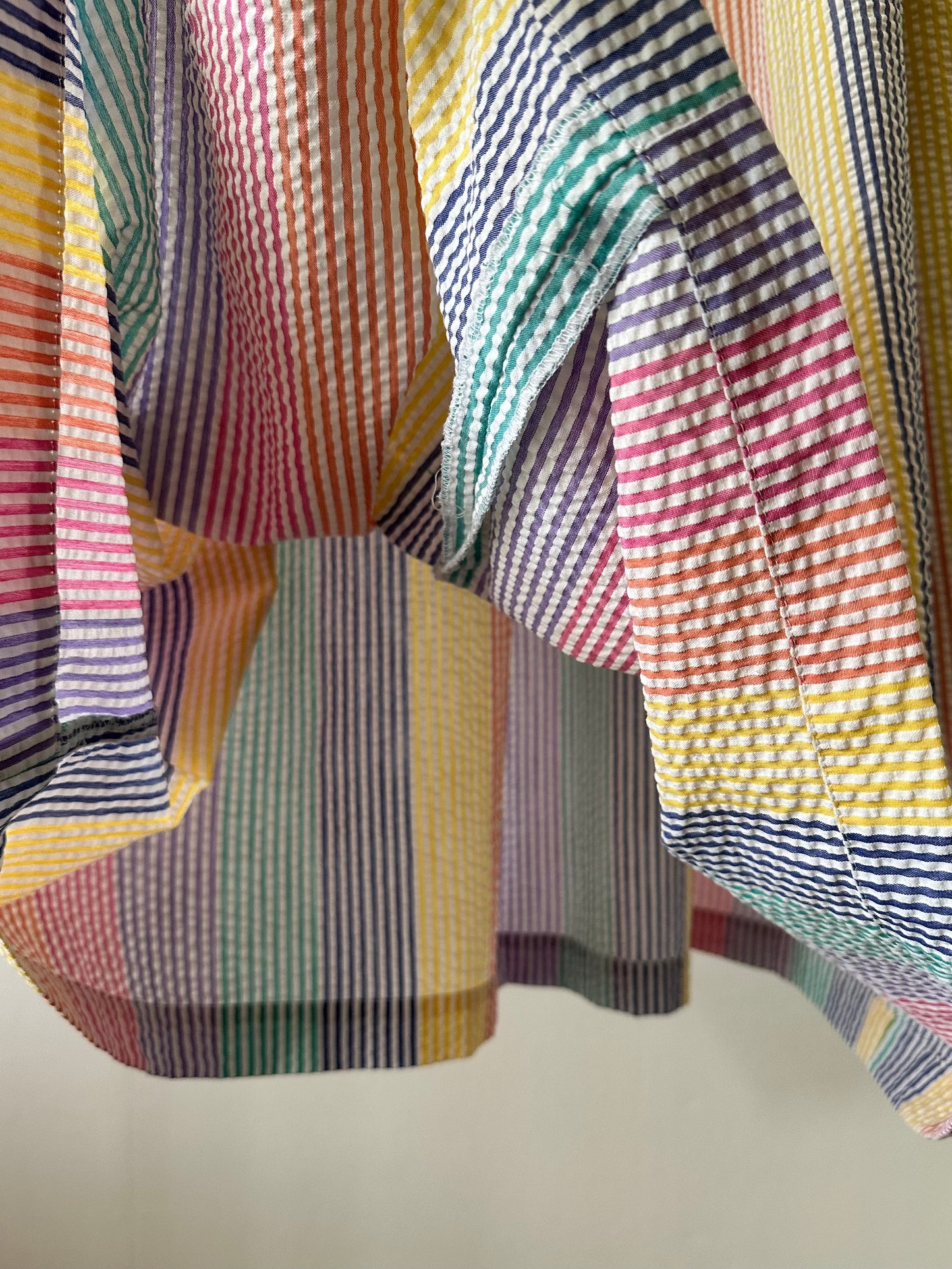 seersucker stripe zip up dress
