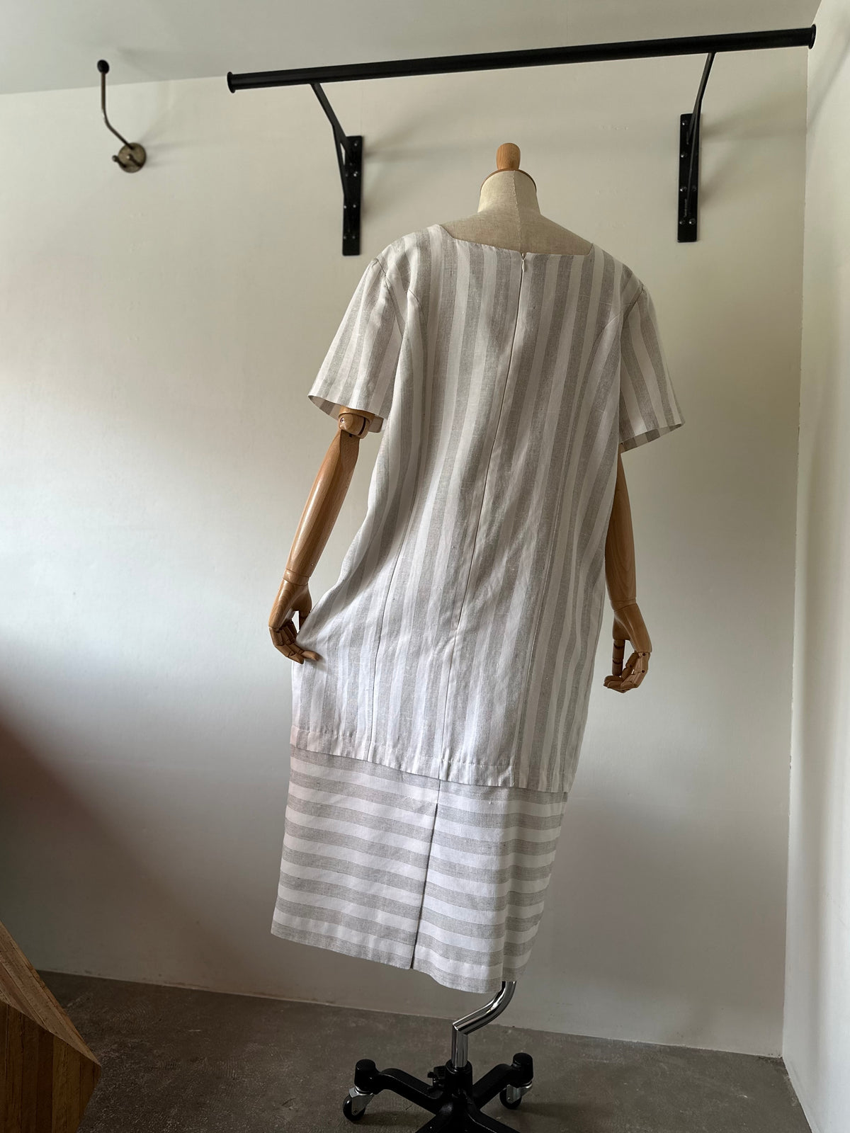 stripe switching dress