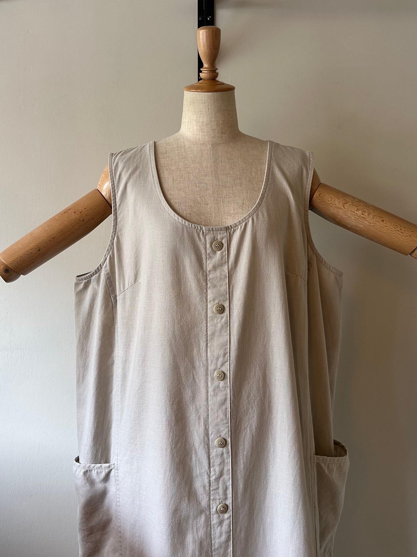 cotton linen sleeveless dress