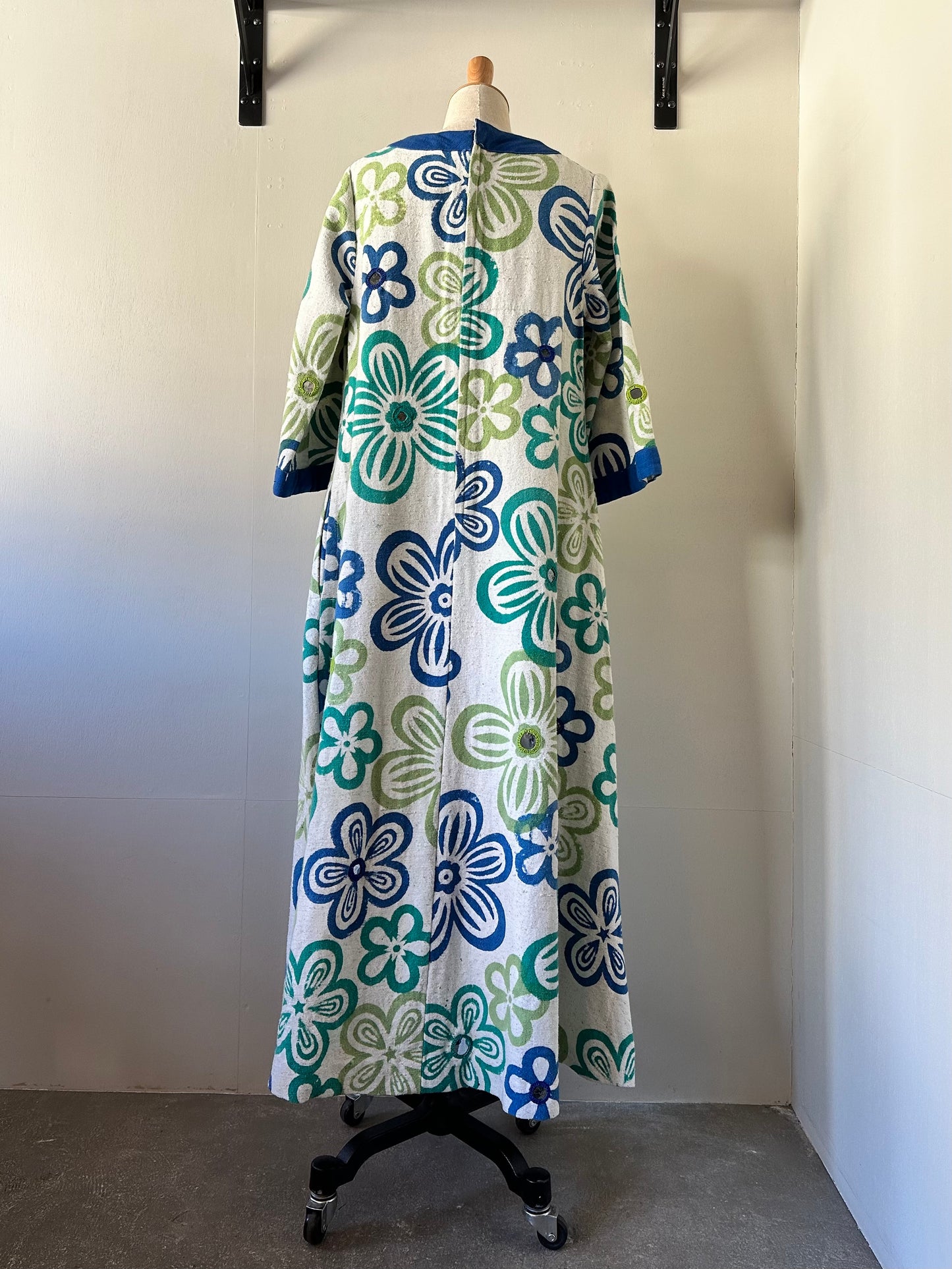 vintage floral mirror work dress
