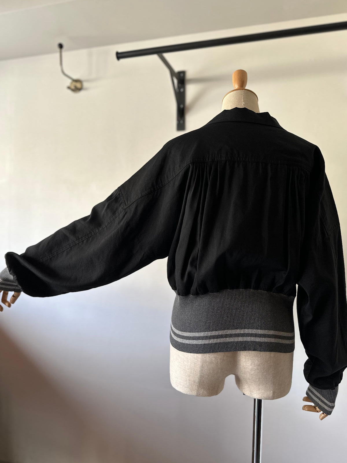 cropped rib jacket