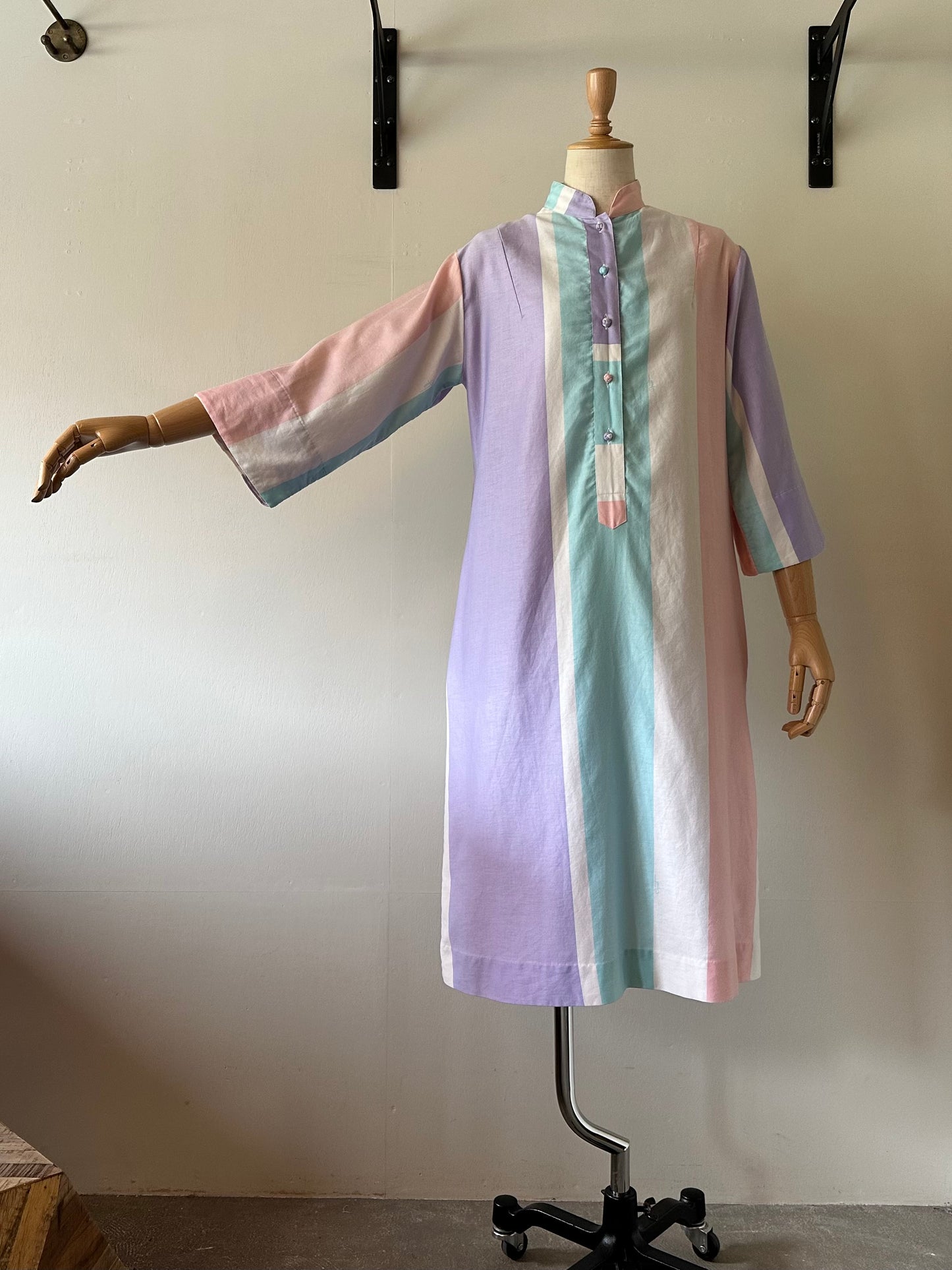 multi stripe shirt dress