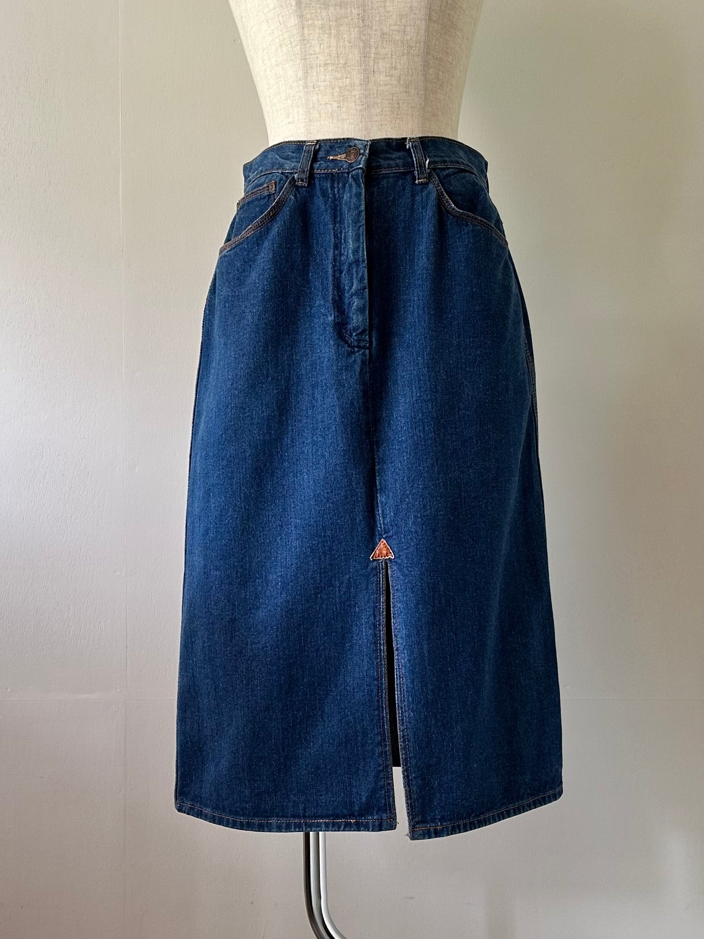 denim slit skirt