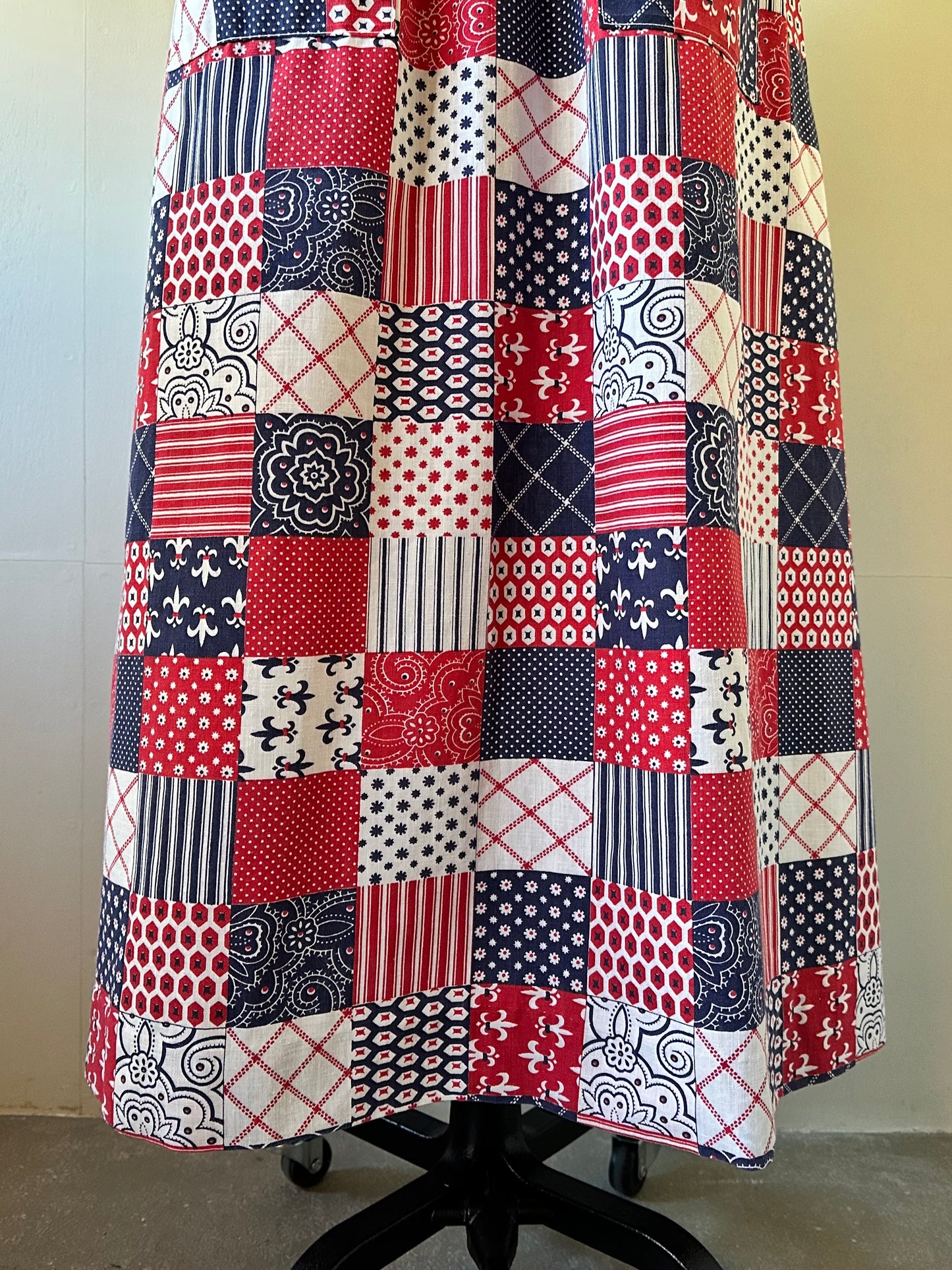 patchwork pattern maxi skirt