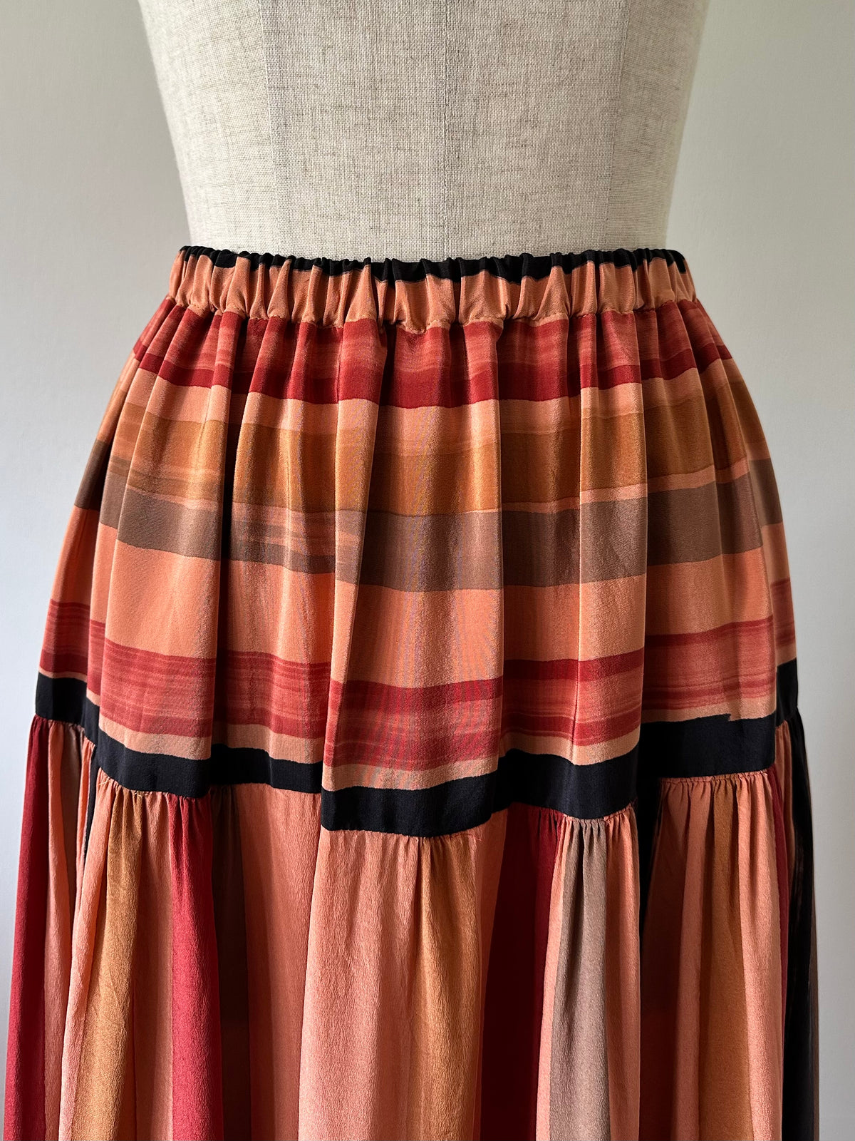 mulch stripe silk skirt