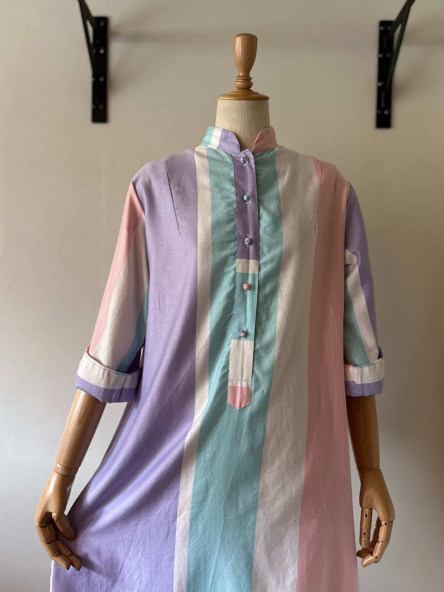 multi stripe shirt dress