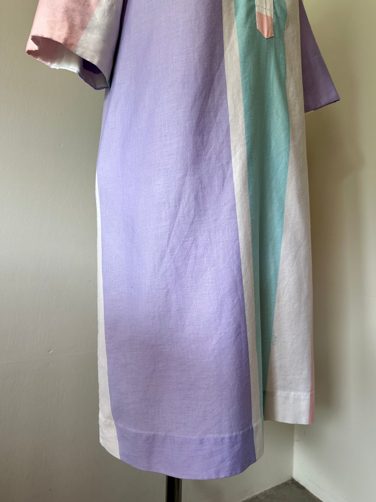 multi stripe shirt dress