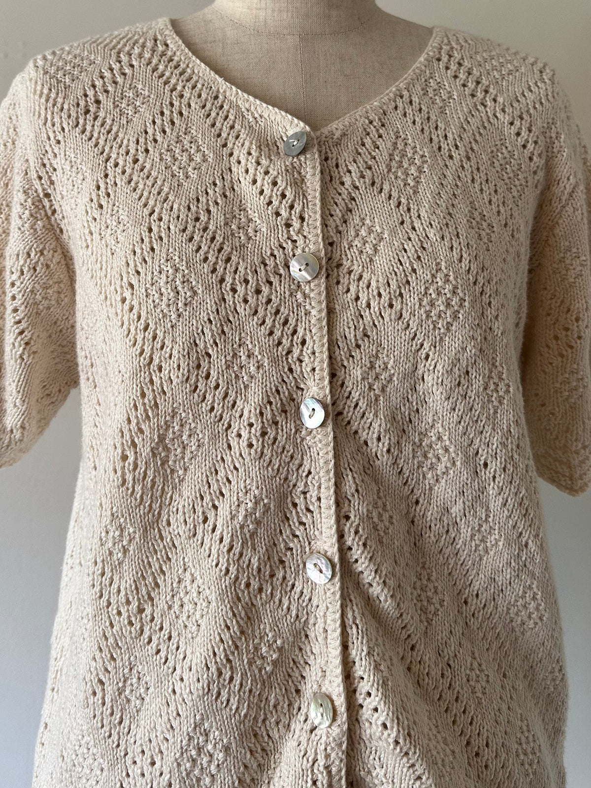short sleeve knit cardigan