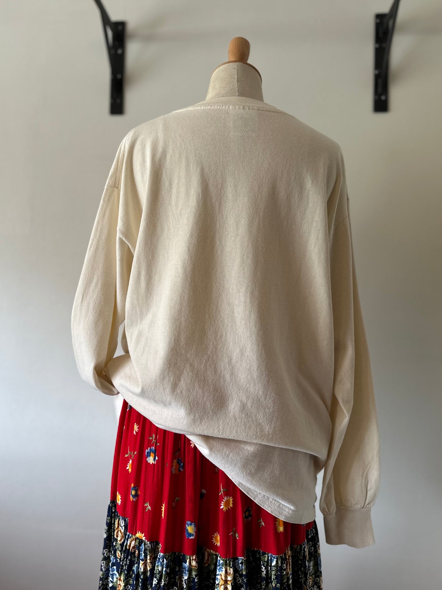 horse embroidery long sleeve T-shirt