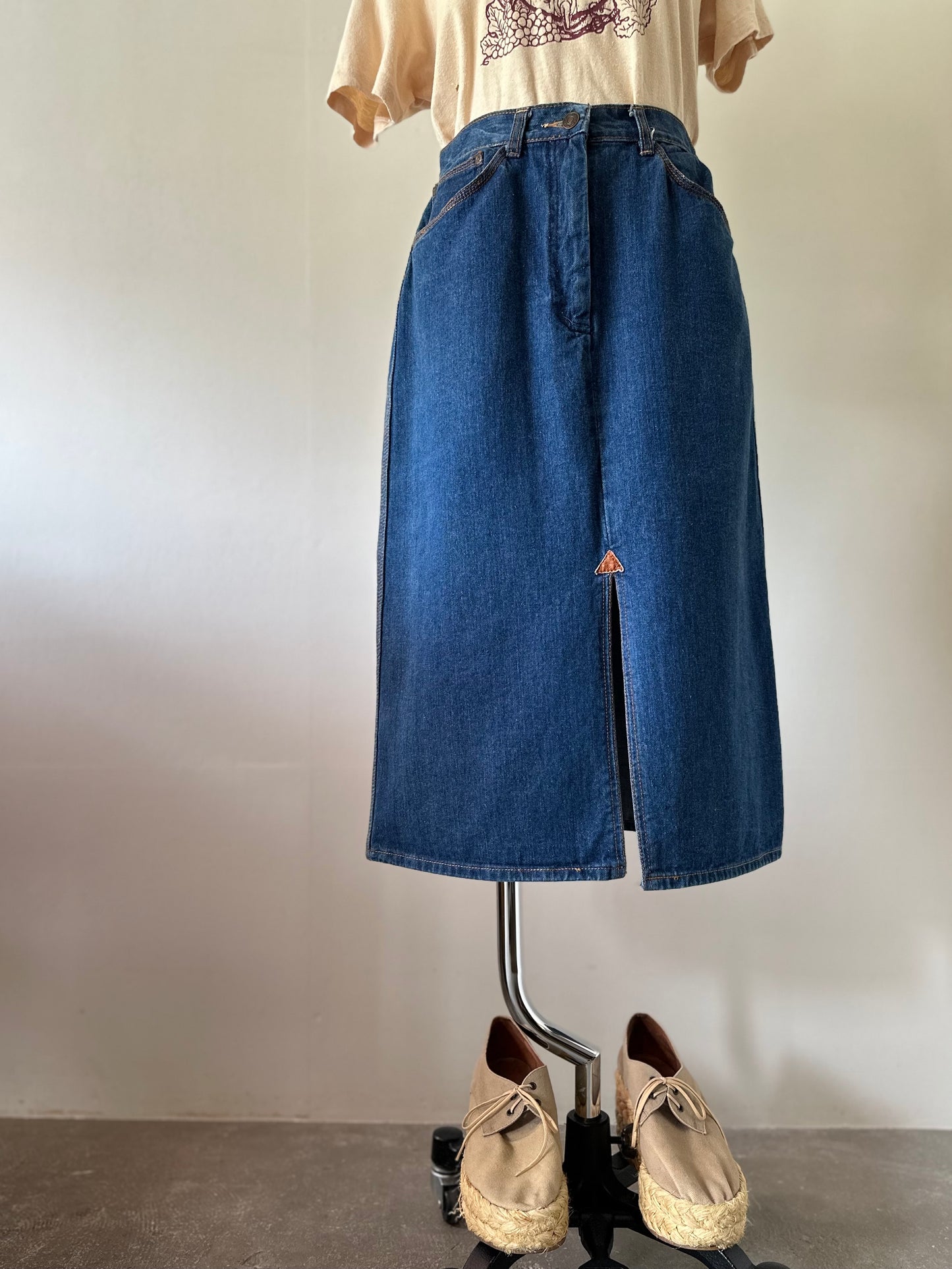 denim slit skirt