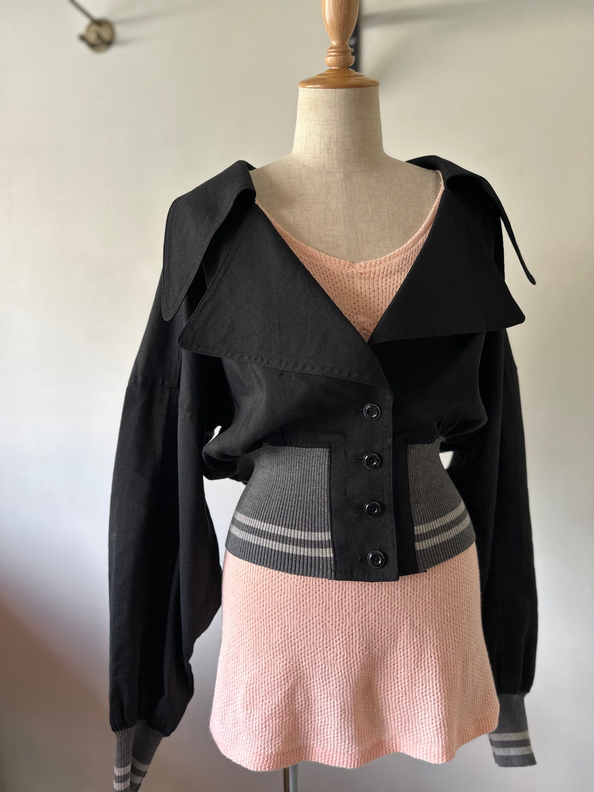 cropped rib jacket