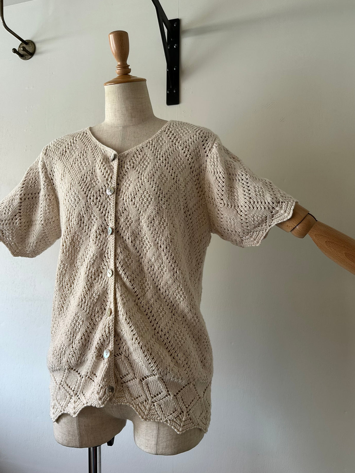 short sleeve knit cardigan