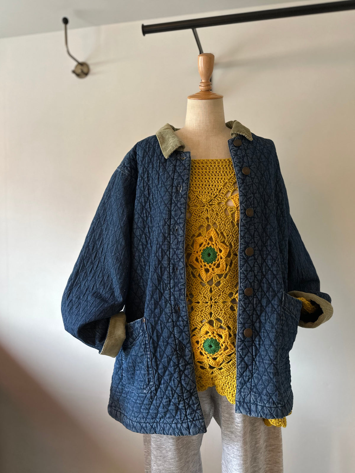 denim quilting jacket