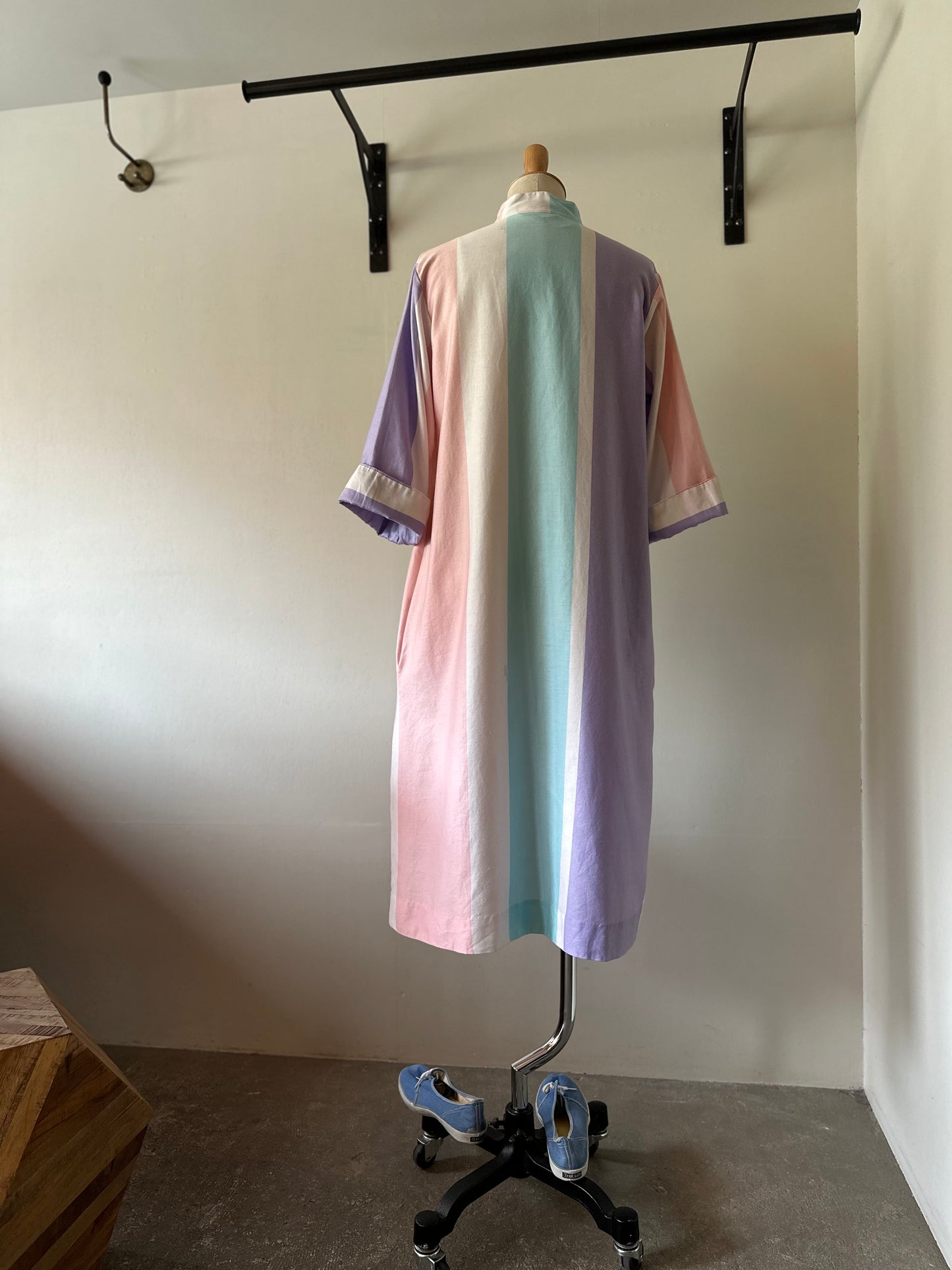 multi stripe shirt dress