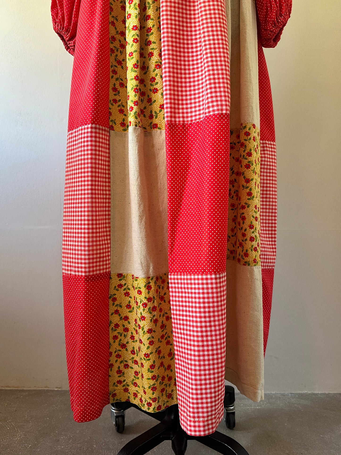 patchwork maxi dress