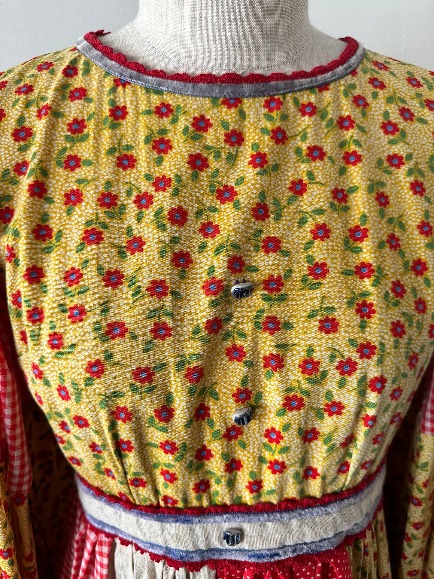 patchwork maxi dress