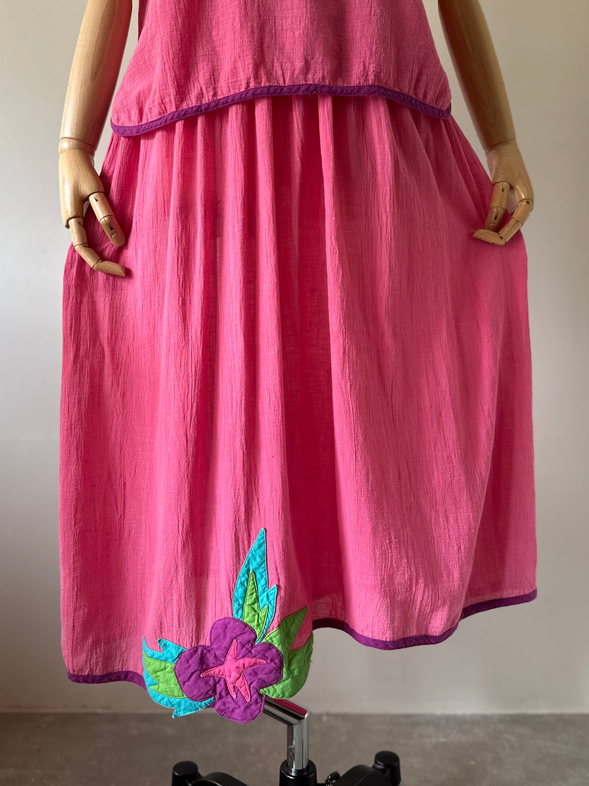 flower appliqué two-piece(set)