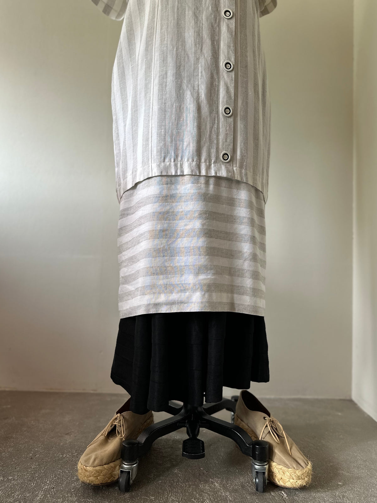 stripe switching dress