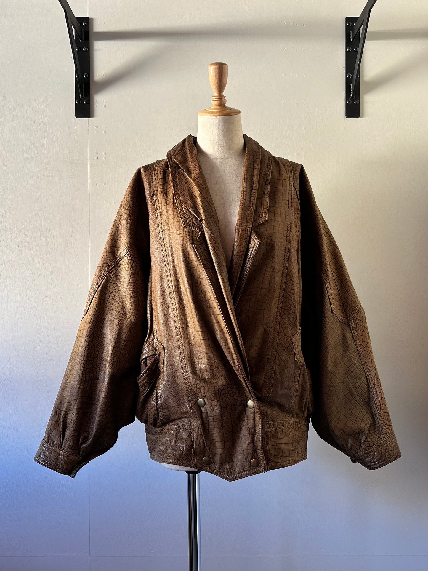 dolman sleeve leather jacket