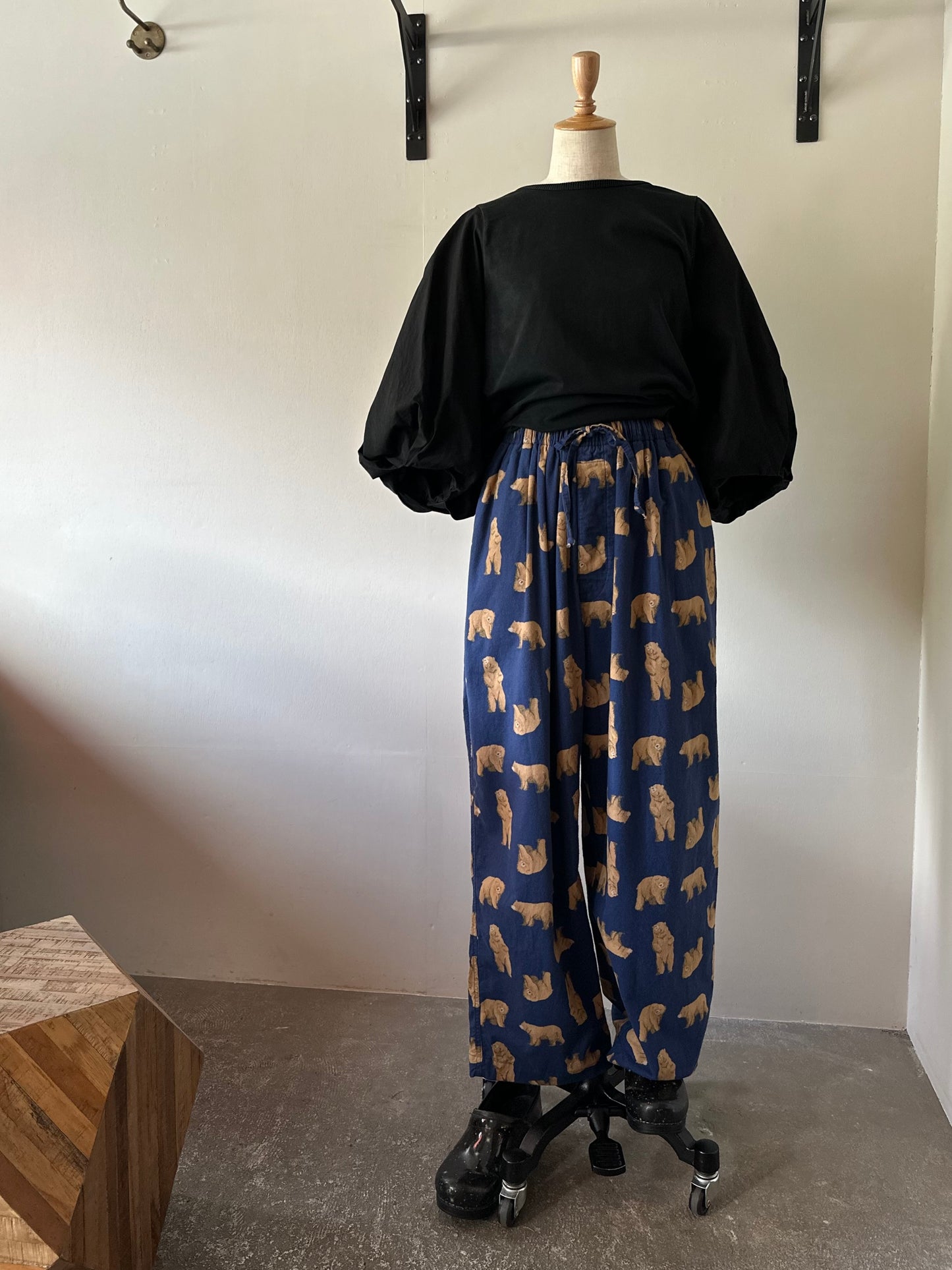 bear pattern pants