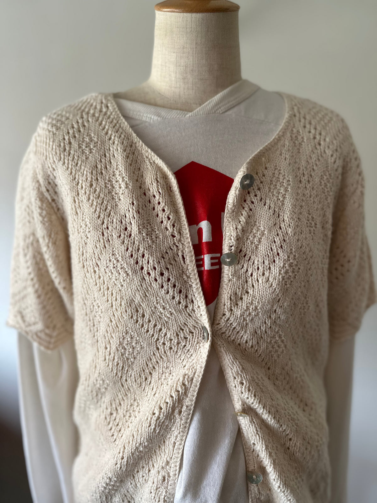 short sleeve knit cardigan