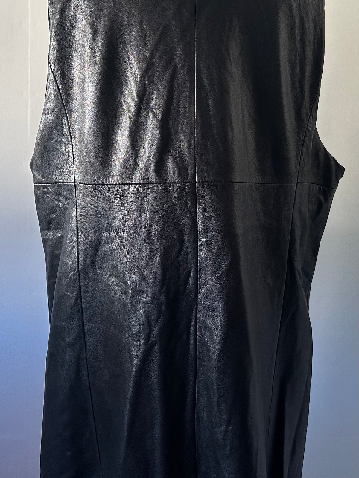 leather long vest